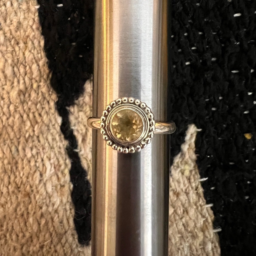 ❤️ Citrine Sterling Silver 925 Bohemian Hippie Style Ring Size 8.25 - Picture 5 of 11